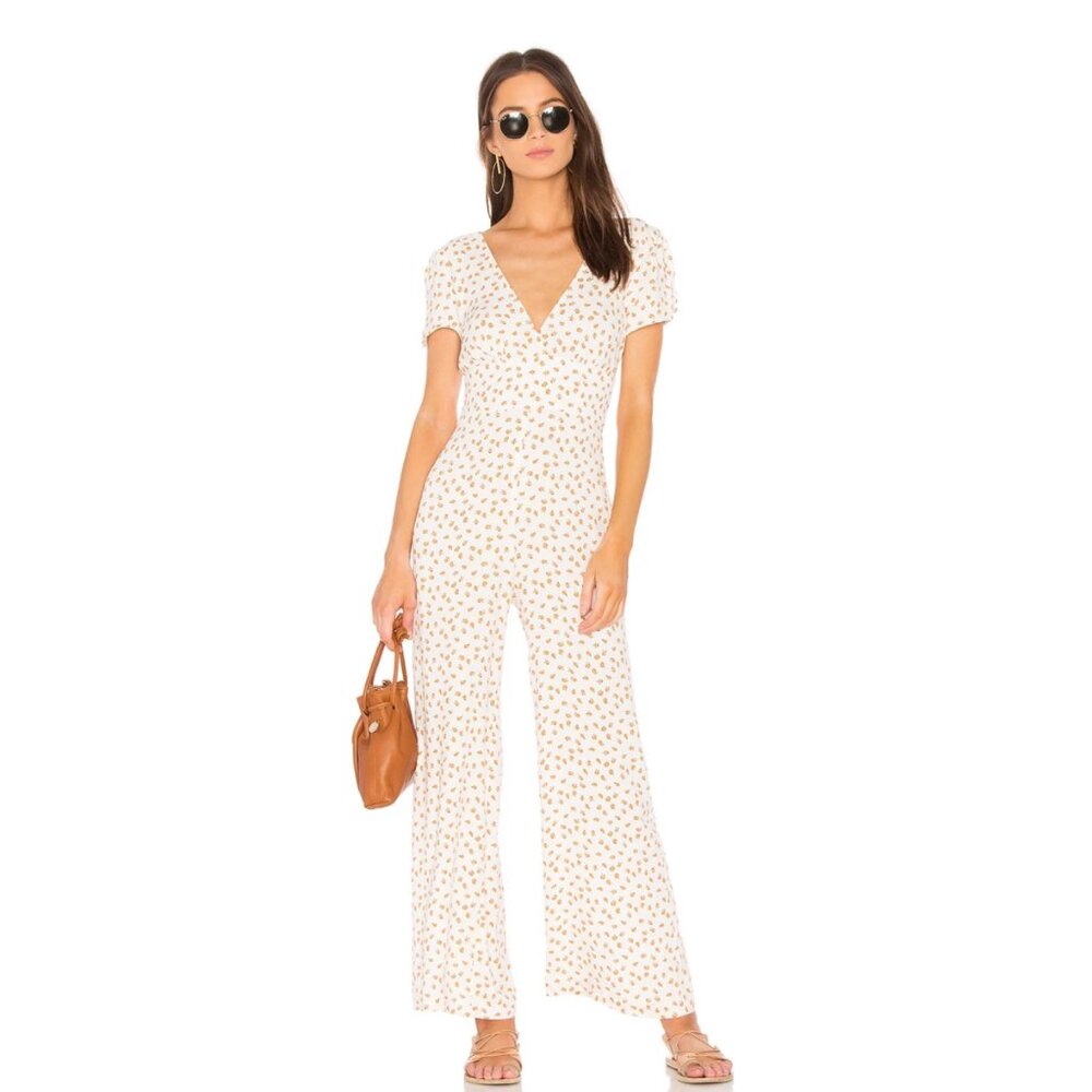 Free People Mia Peaches Wide Leg Jumpsuit